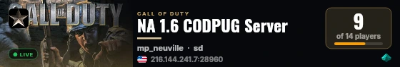 NA 1.6 CODPUG Server live status badge
