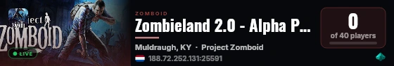 Zombieland 2.0 - Alpha Phase live status badge
