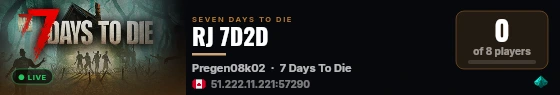 RJ 7D2D live status badge