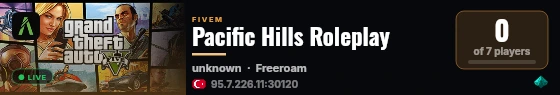 Pacific Hills Roleplay live status badge