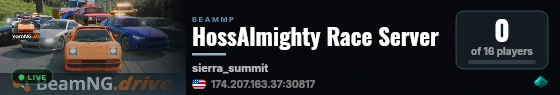 HossAlmighty Race Server live status badge