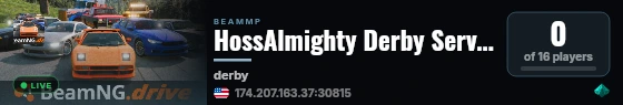 HossAlmighty Derby Server live status badge