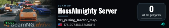 HossAlmighty Server live status badge
