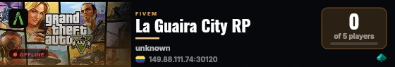 La Guaira City RP live status badge