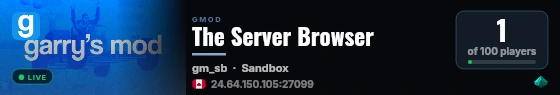 The Server Browser live status badge