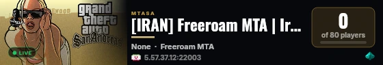 [IRAN] Freeroam MTA | Iranian Freeroam MTA Server live status badge