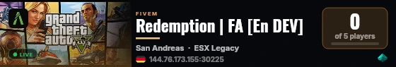 Redemption | FA [En DEV] live status badge