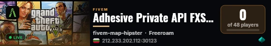Adhesive Private API FXServer live status badge