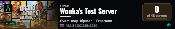 Wonka's Test Server live status badge