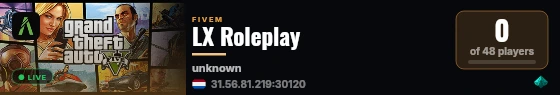 LX Roleplay live status badge