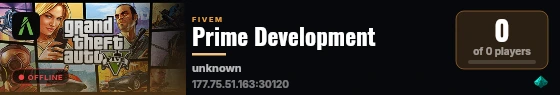 Prime Development live status badge