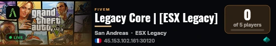 Legacy Core | [ESX Legacy] live status badge