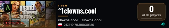 ^1clowns.cool live status badge