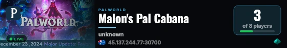 Malon's Pal Cabana live status badge