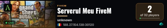 Serverul Meu FiveM live status badge