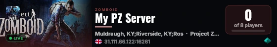 My PZ Server live status badge