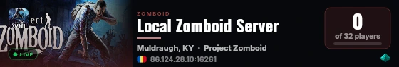 Local Zomboid Server live status badge