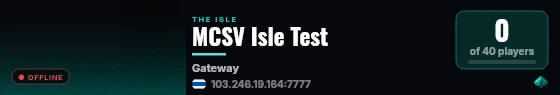 MCSV Isle Test live status badge