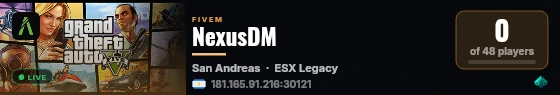 NexusDM live status badge