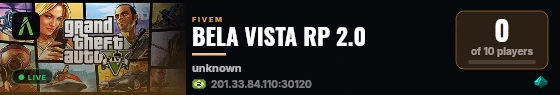 BELA VISTA RP 2.0 live status badge