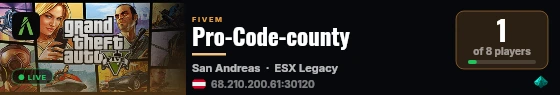 Pro-Code-county live status badge