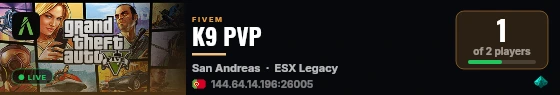 K9 PVP live status badge