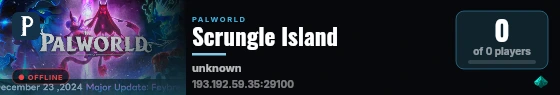 Scrungle Island live status badge