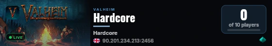 Hardcore live status badge