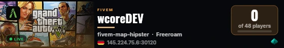 wcoreDEV live status badge