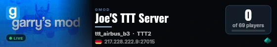 Joe'S TTT Server live status badge