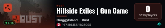 Hillside Exiles | Gun Game live status badge