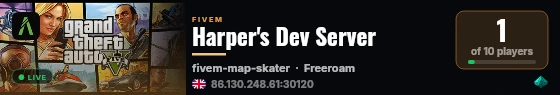 Harper's Dev Server live status badge