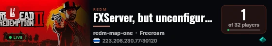 FXServer, but unconfigured live status badge