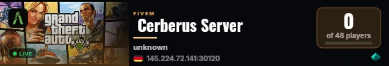 Cerberus Server live status badge