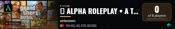 🐺 ALPHA ROLEPLAY • A TUA NOVA CIDADE live status badge
