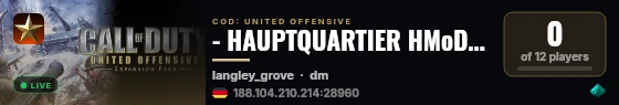 - HAUPTQUARTIER HMoD - [HQHM] - RELOADED Small Maps live status badge