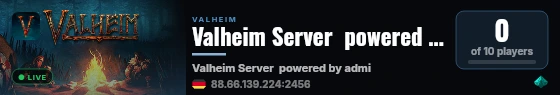 Valheim Server  powered by adminkeller.de live status badge