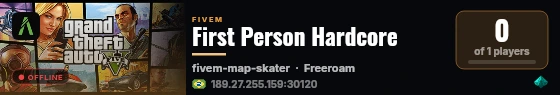 First Person Hardcore live status badge