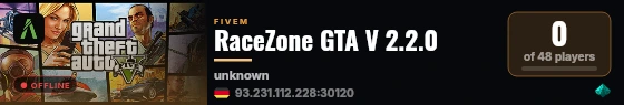 RaceZone GTA V 2.2.0 live status badge