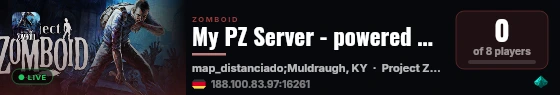 My PZ Server - powered by Sophie live status badge
