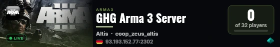GHG Arma 3 Server live status badge