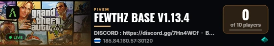 FEWTHZ BASE V1.13.4 live status badge
