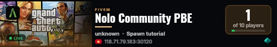 Nolo Community PBE live status badge