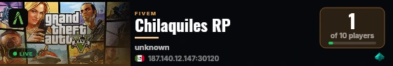Chilaquiles RP live status badge