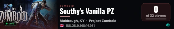 Southy's Vanilla PZ live status badge