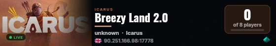 Breezy Land 2.0 live status badge