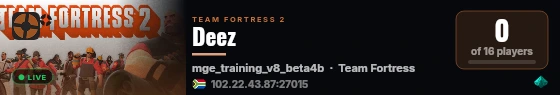 Deez live status badge
