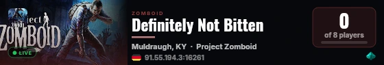 Definitely Not Bitten live status badge