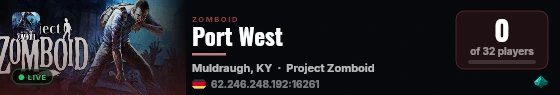 Port West live status badge