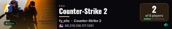 Counter-Strike 2 live status badge